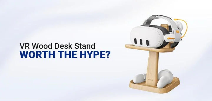 VR wood desk stand
