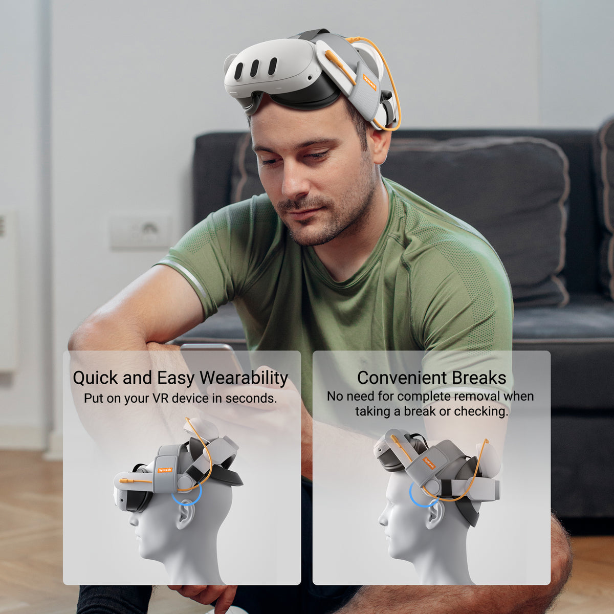 Head Strap for Quest 3/Quest 3S (Includes 2 Battery Packs)
