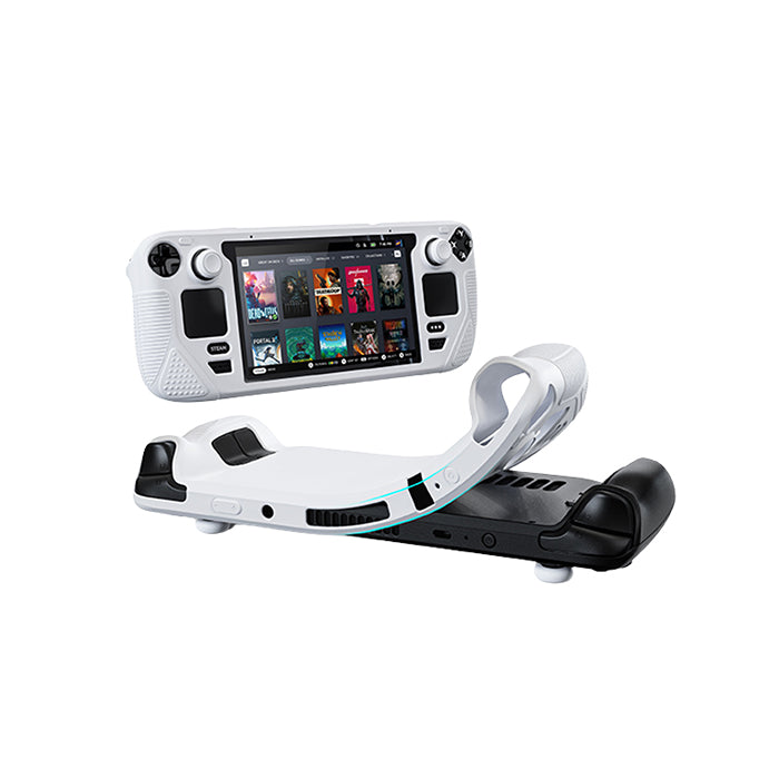 white silicon case for steam deck