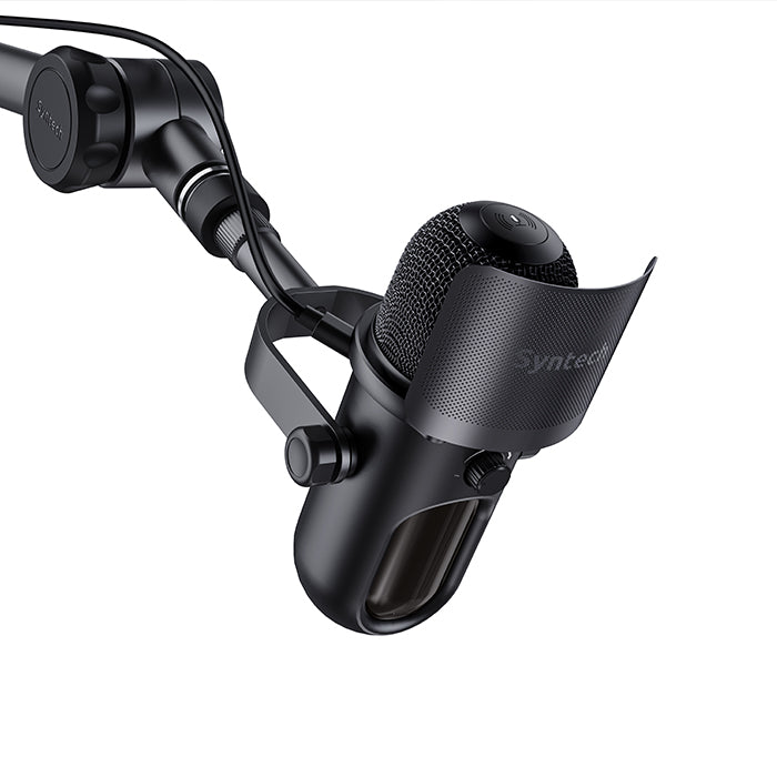 RGB GlowMic USB Condenser Microphone attached with stand