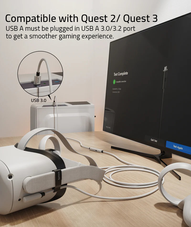 charging link cable compatible with quest 2 quest 3