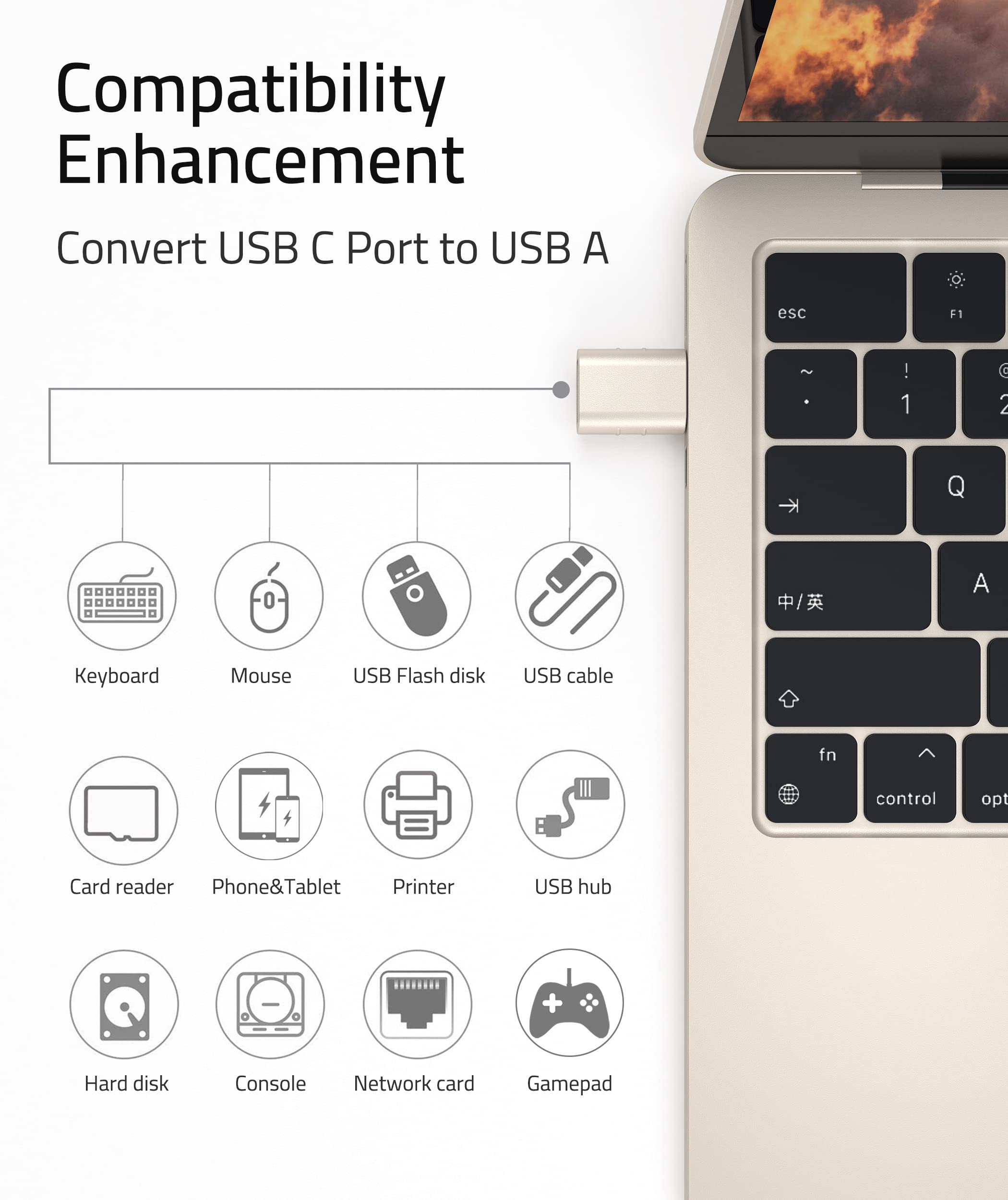 USB C to USB Adapters 3.0 (2 PACK) 10-in-1 Bundle