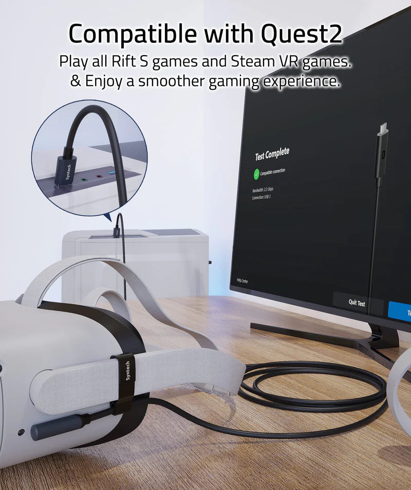 syntech link cable is compatible with quest 2 and 3 and pico 4