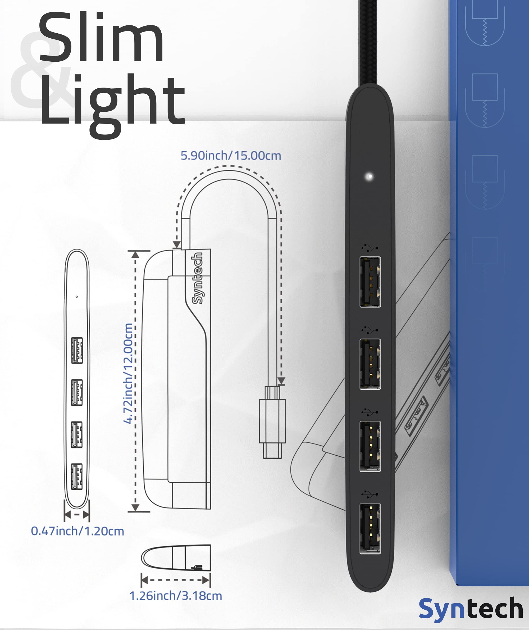 USB C to USB Hub 4 Ports 10-IN-1 Bundle
