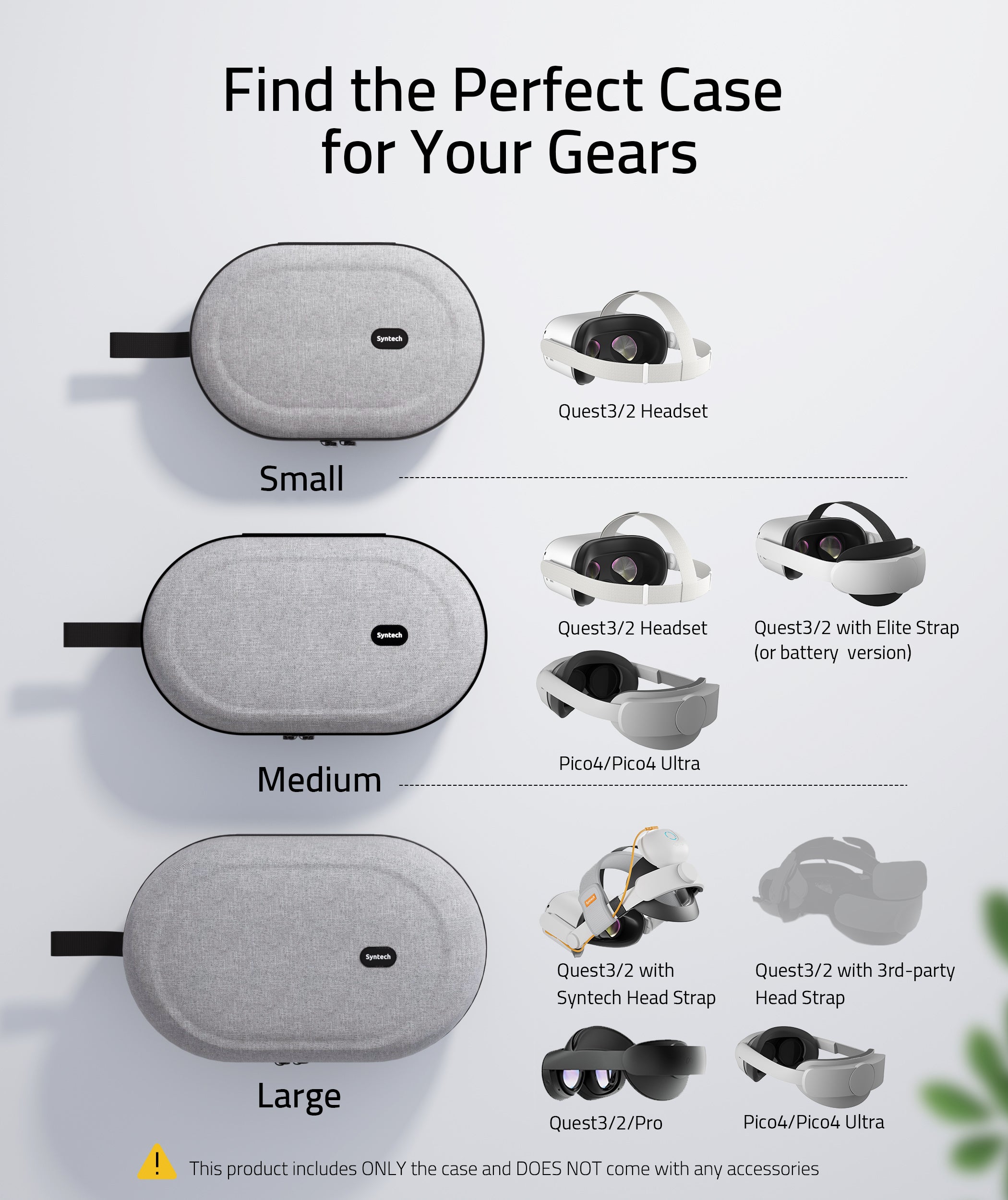small medium large size carrying case