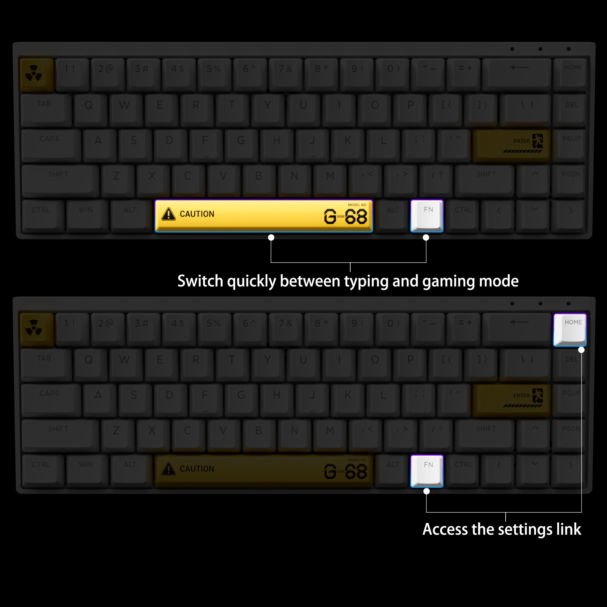 Showing how to use the customize fuction for Chronos 68 keyboard