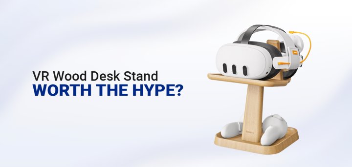 VR wood desk stand