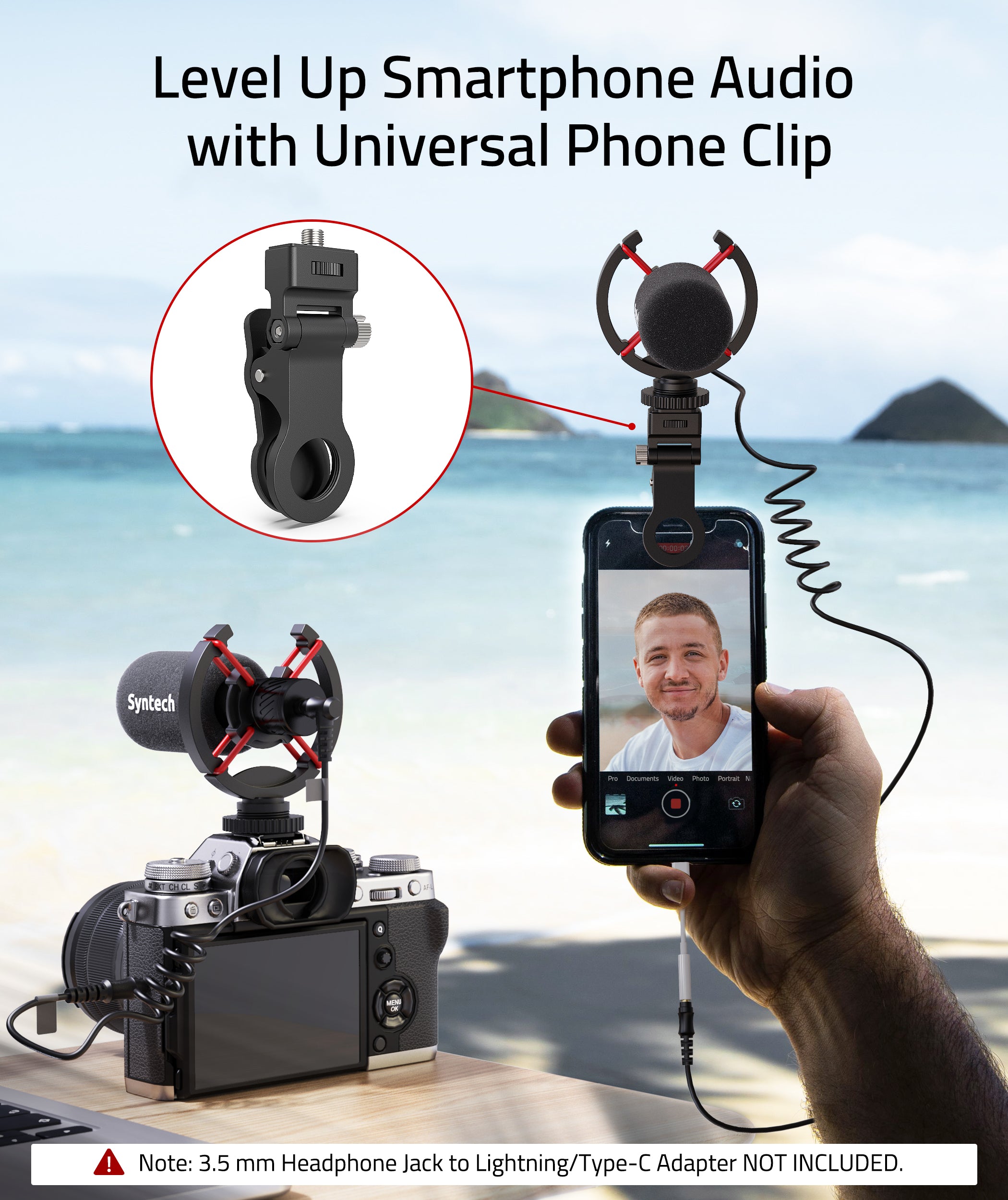 level up smartphone audio with universal phone clip