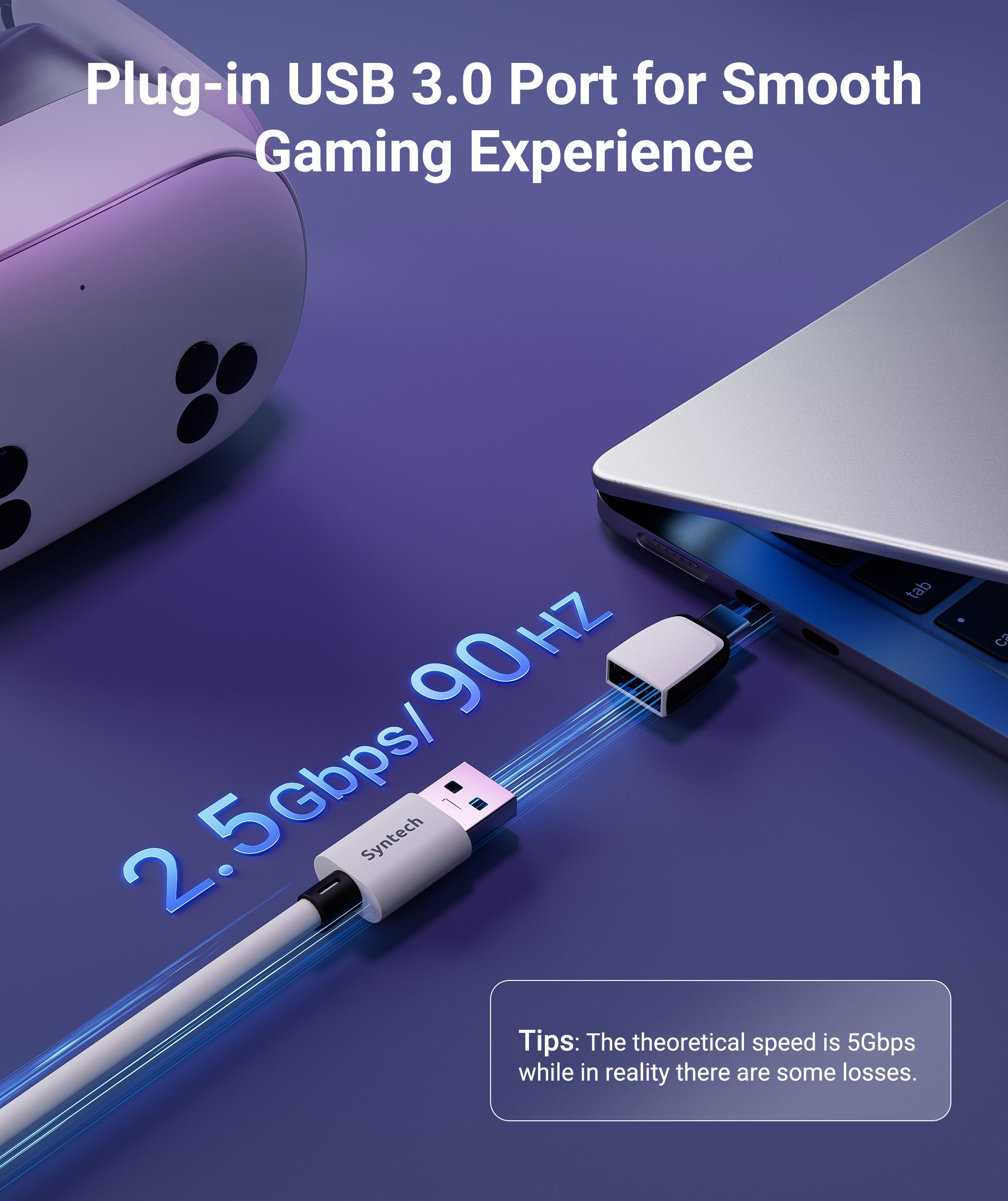 2 in 1 VR Headset Fast Charging Link Cable for Quest2, Quest3, Pico4