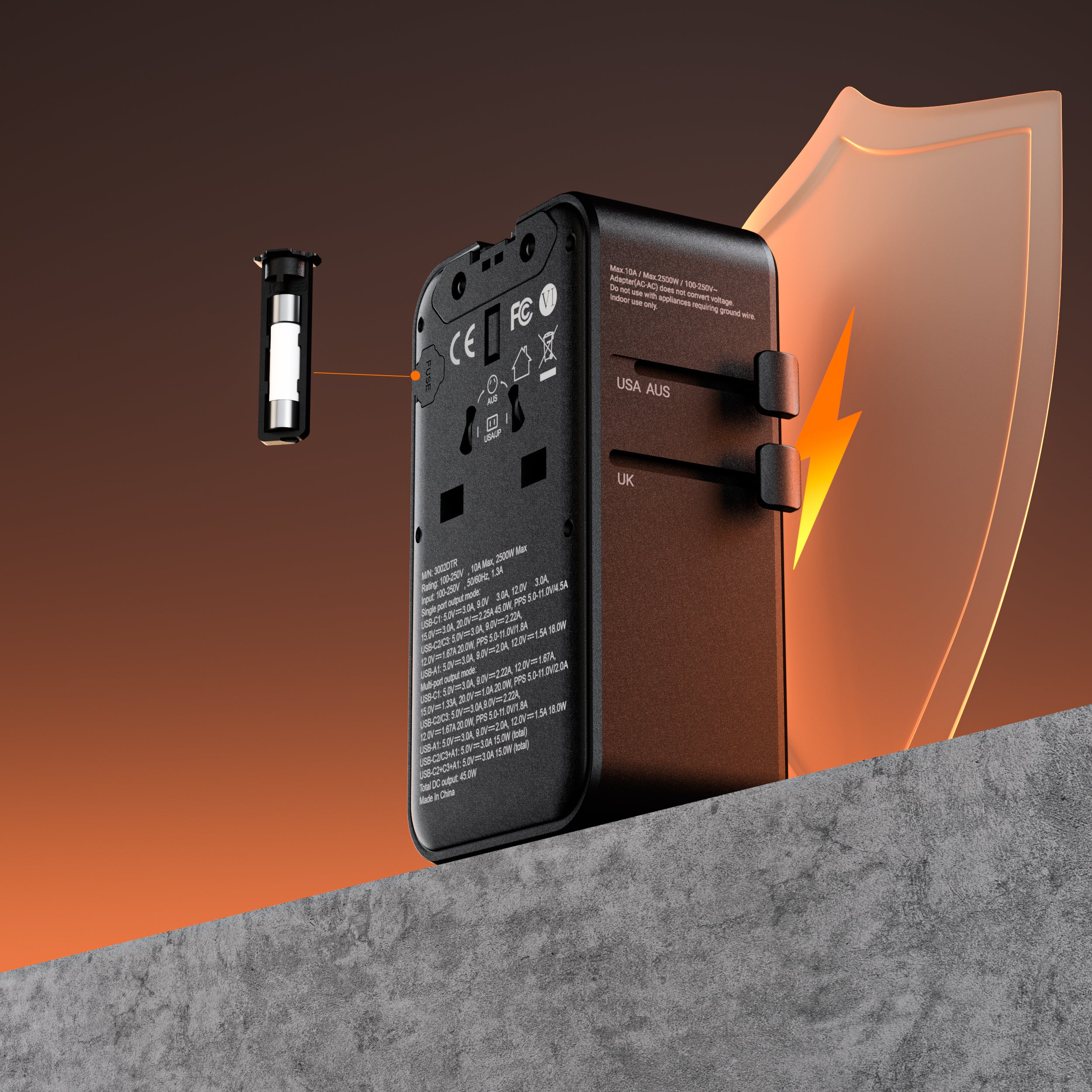 Syntech 45W Ultra-Slim Global Travel Adapter