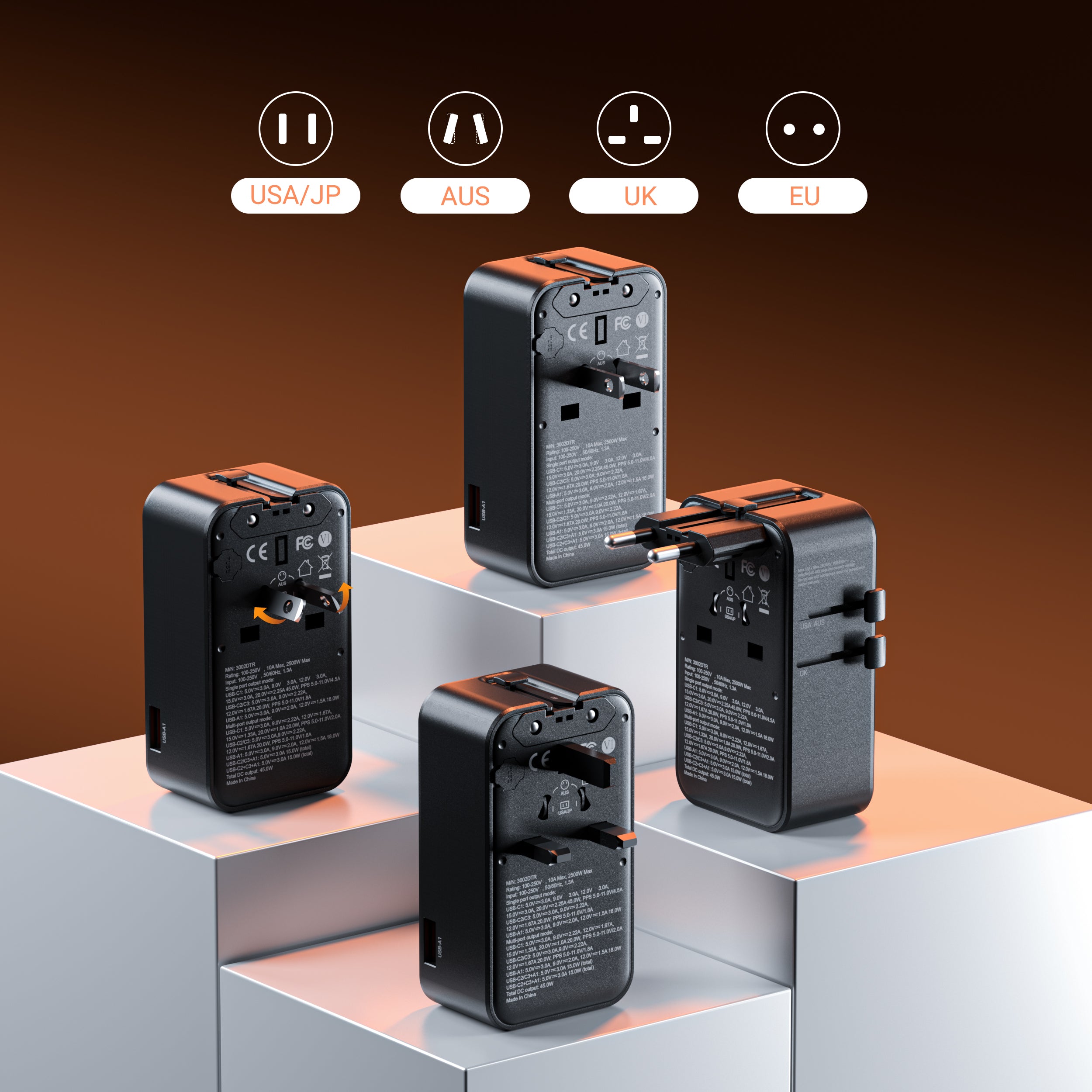 Syntech 45W Ultra-Slim Global Travel Adapter