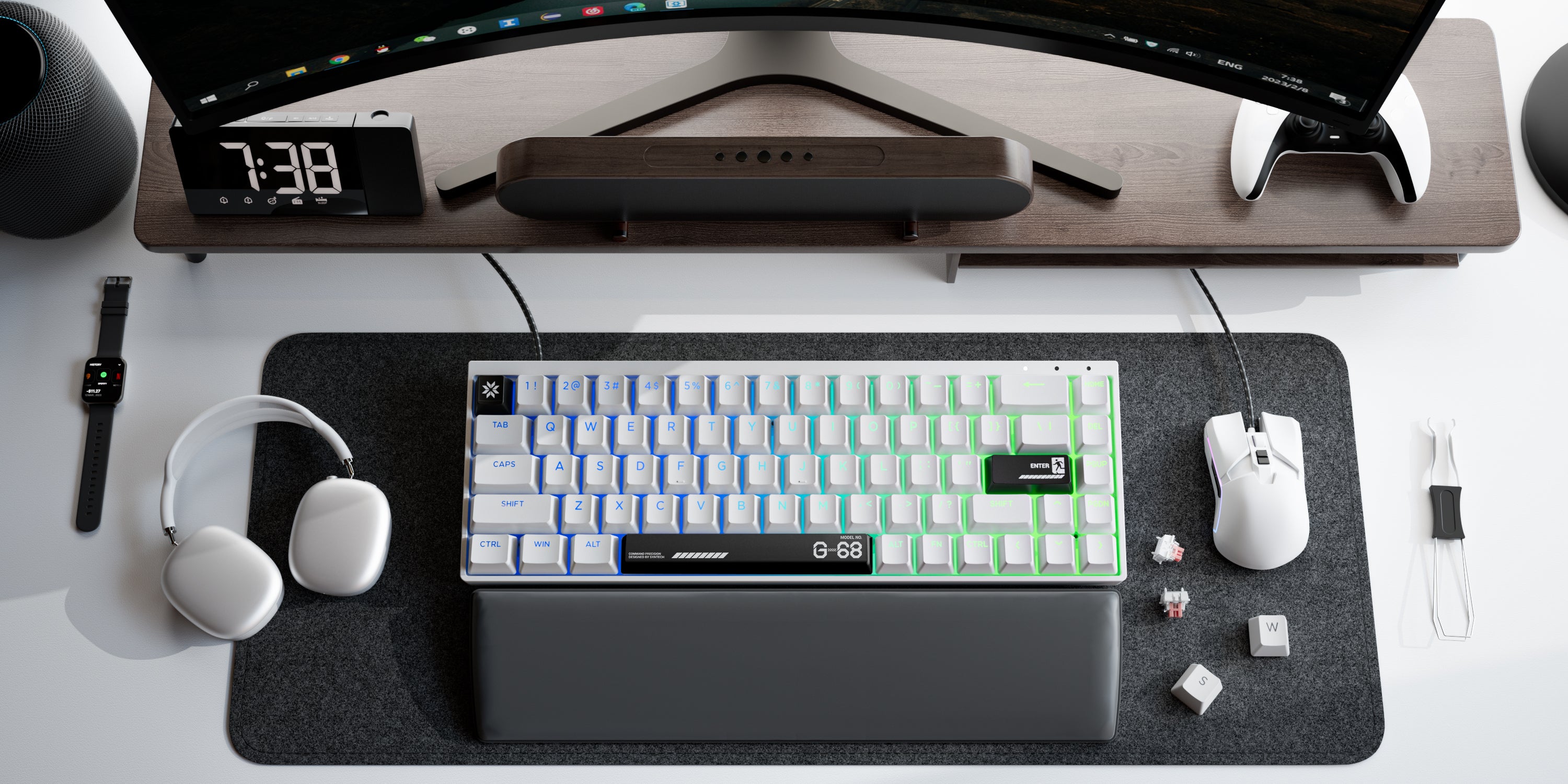 A life using showcase of White Syntech Chronos 68 Magnetic Keyboard