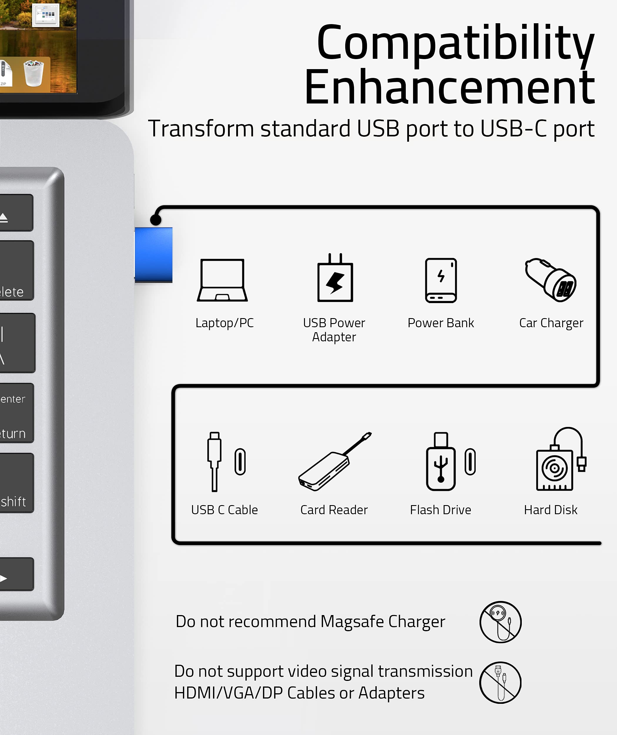 USB to USB C Port compatibility enhancement